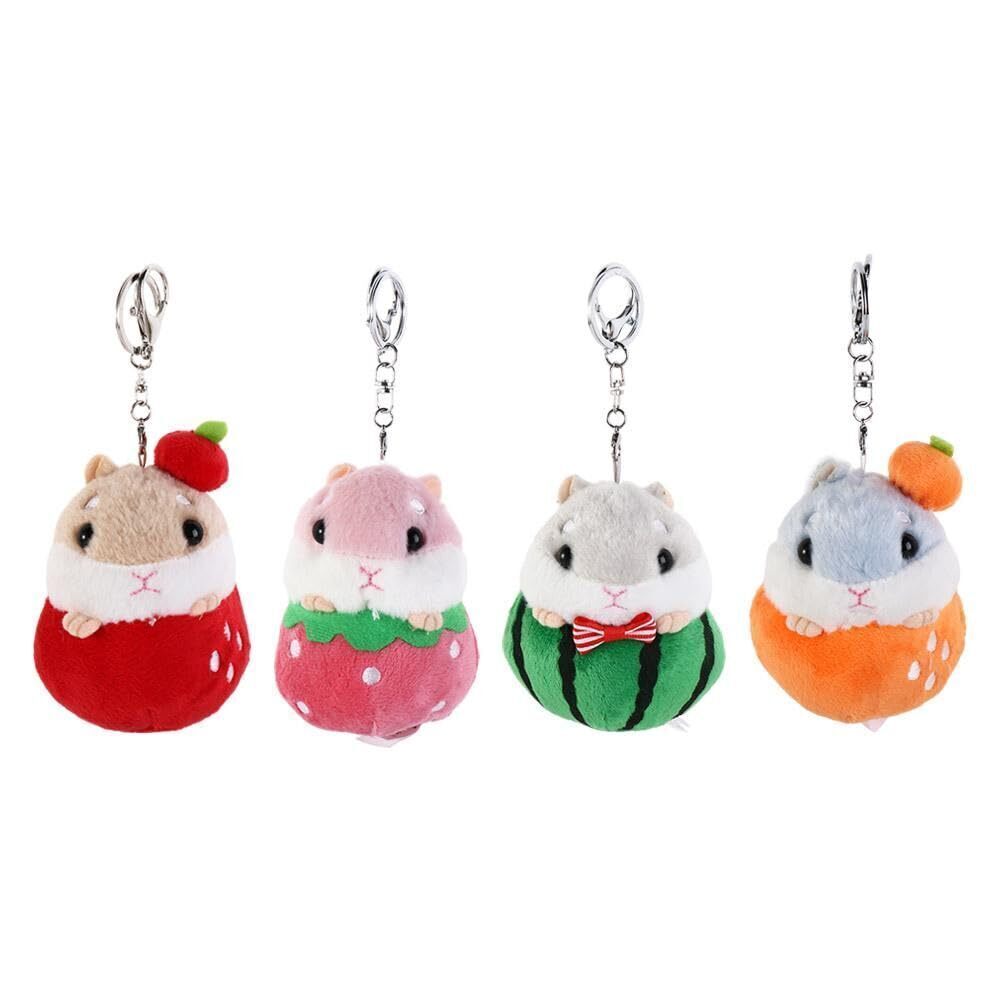 5161 4Pcs Fashion Plush Hamster Keychain Set,Cute Stuffed Backpack Handbag